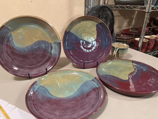 Purple Green Dinner Plates