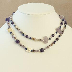 Mountain Majesty 32″ (amethyst, lapis lazuli, sterling silver)